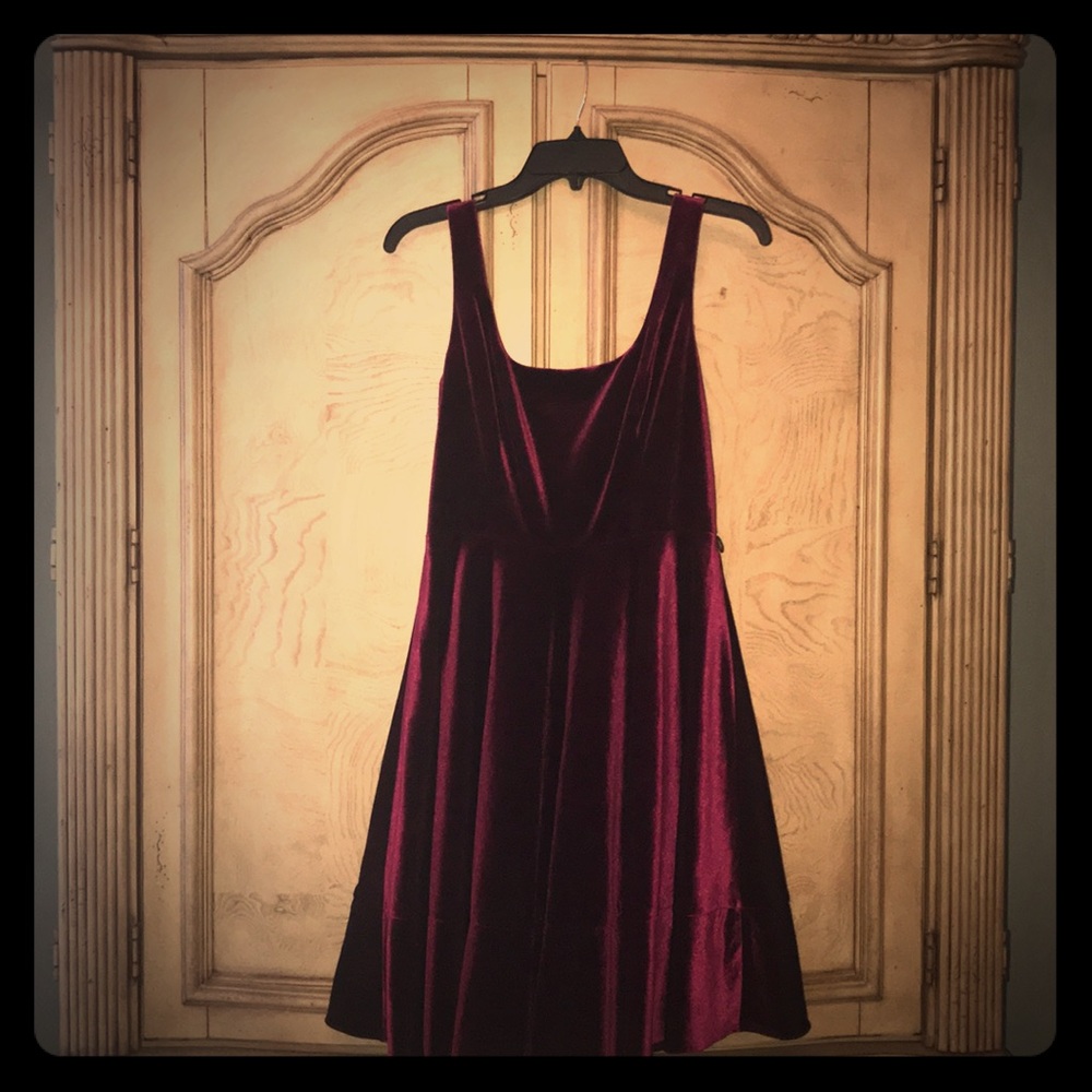 Maroon lush velvet dress